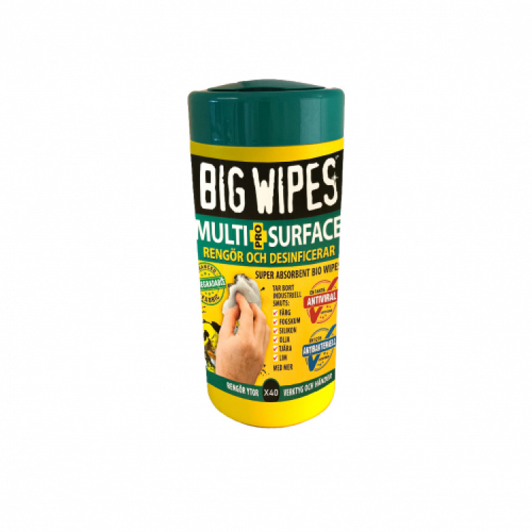 Big Wipes Multi-Surface 40 st. Grönt lock 8 st/kart i gruppen Städ och rengöring / Rengöringsmedel / Övrigt hos VISAB i Skandinavien AB (2449 0000)